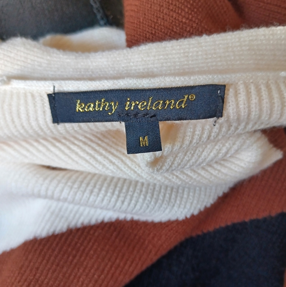 Kathy Ireland Tri-Tone Open Cardigan - Picture 4 of 5